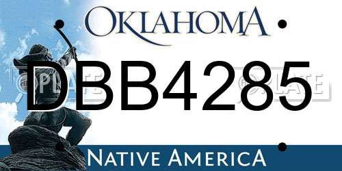 DBB4285 Oklahoma License Plate