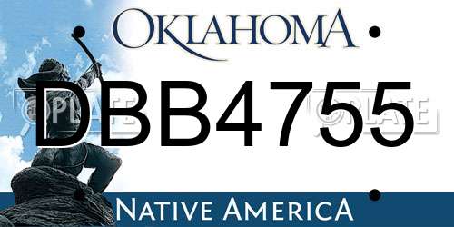 DBB4755 Oklahoma License Plate