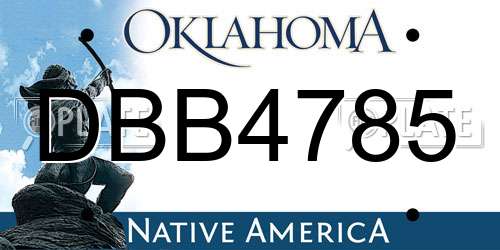 DBB4785 Oklahoma License Plate
