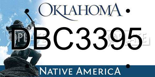 DBC3395 Oklahoma License Plate