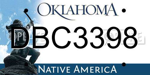 DBC3398 Oklahoma License Plate