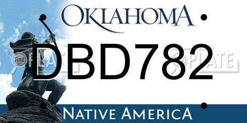 DBD782 Oklahoma License Plate