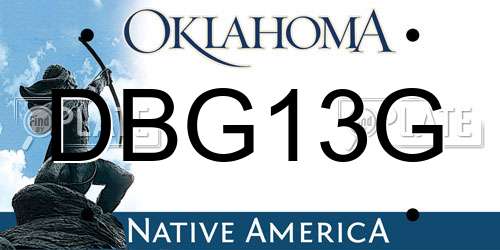 DBG13G Oklahoma License Plate