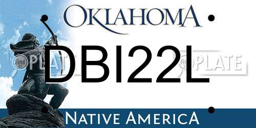 DBI22L Oklahoma License Plate