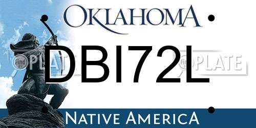 DBI72L Oklahoma License Plate