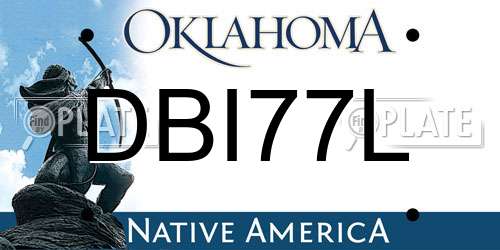 DBI77L Oklahoma License Plate