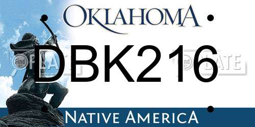 DBK216 Oklahoma License Plate