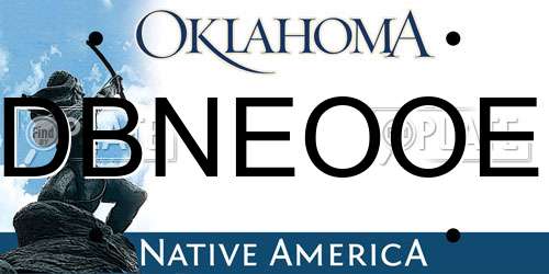 DBNEOOE Oklahoma License Plate