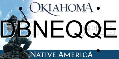DBNEQQE Oklahoma License Plate