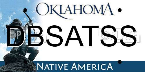 DBSATSS Oklahoma License Plate