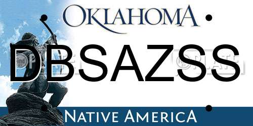 DBSAZSS Oklahoma License Plate