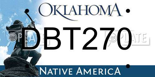 DBT270 Oklahoma License Plate