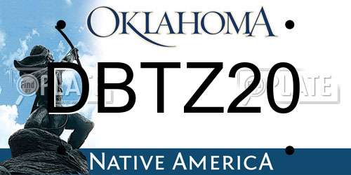 DBTZ20 Oklahoma License Plate