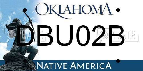 DBU02B Oklahoma License Plate