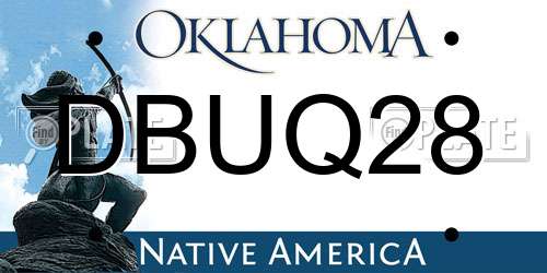 DBUQ28 Oklahoma License Plate