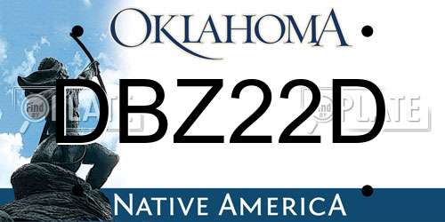 DBZ22D Oklahoma License Plate