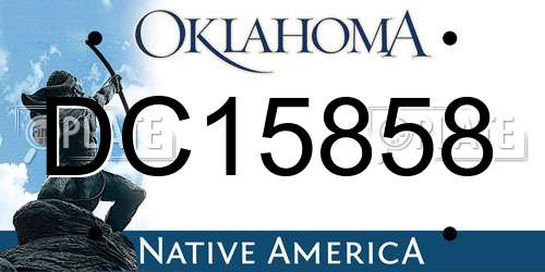 DC15858 Oklahoma License Plate
