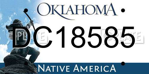 DC18585 Oklahoma License Plate