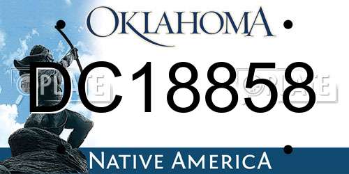DC18858 Oklahoma License Plate