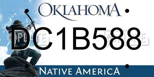 DC1B588 Oklahoma License Plate