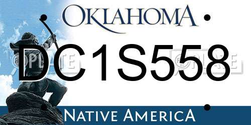 DC1S558 Oklahoma License Plate