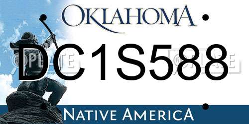 DC1S588 Oklahoma License Plate