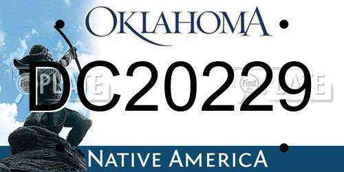 DC20229 Oklahoma License Plate