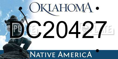 DC20427 Oklahoma License Plate
