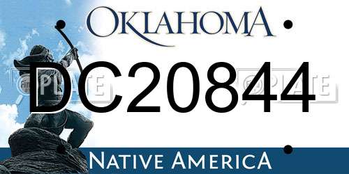 DC20844 Oklahoma License Plate