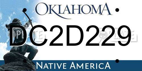 DC2D229 Oklahoma License Plate