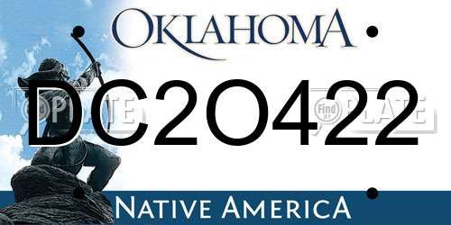 DC2O422 Oklahoma License Plate