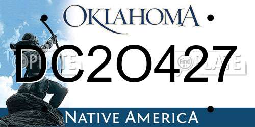 DC2O427 Oklahoma License Plate