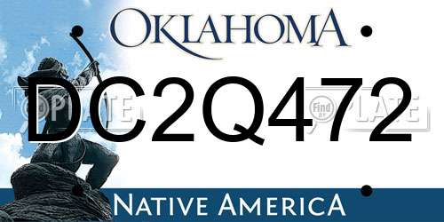 DC2Q472 Oklahoma License Plate