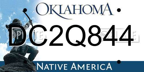 DC2Q844 Oklahoma License Plate