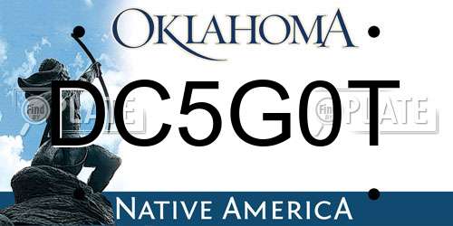 DC5G0T Oklahoma License Plate