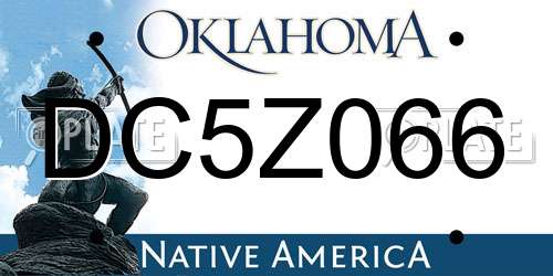 DC5Z066 Oklahoma License Plate