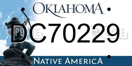 DC70229 Oklahoma License Plate