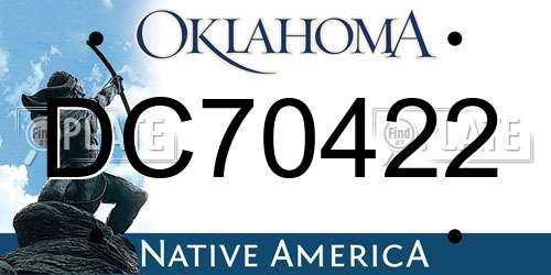DC70422 Oklahoma License Plate