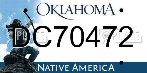 DC70472 Oklahoma License Plate