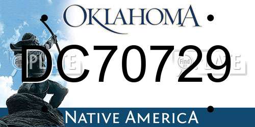 DC70729 Oklahoma License Plate