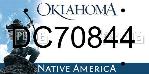DC70844 Oklahoma License Plate