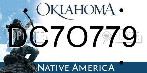 DC7O779 Oklahoma License Plate