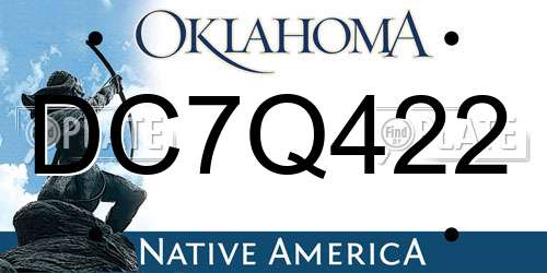 DC7Q422 Oklahoma License Plate