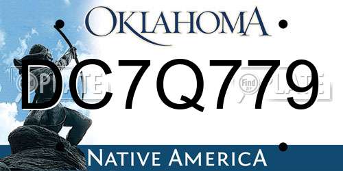 DC7Q779 Oklahoma License Plate