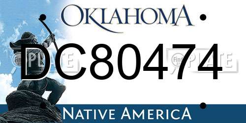 DC80474 Oklahoma License Plate