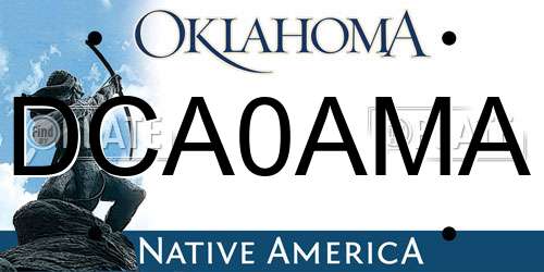 DCA0AMA Oklahoma License Plate