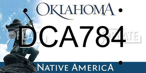 DCA784 Oklahoma License Plate