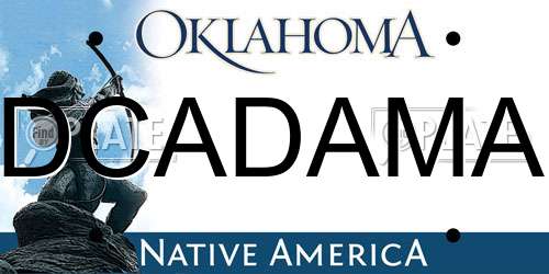 DCADAMA Oklahoma License Plate