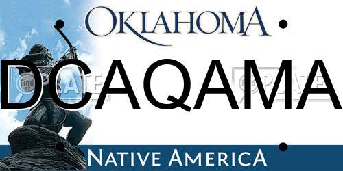 DCAQAMA Oklahoma License Plate