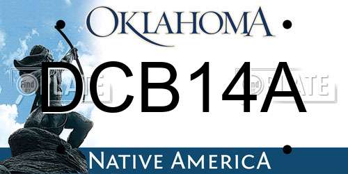 DCB14A Oklahoma License Plate